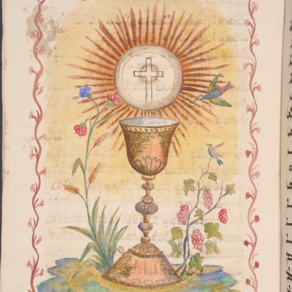 Image of a chalice from a 19th-century Chaldean liturgical manuscript